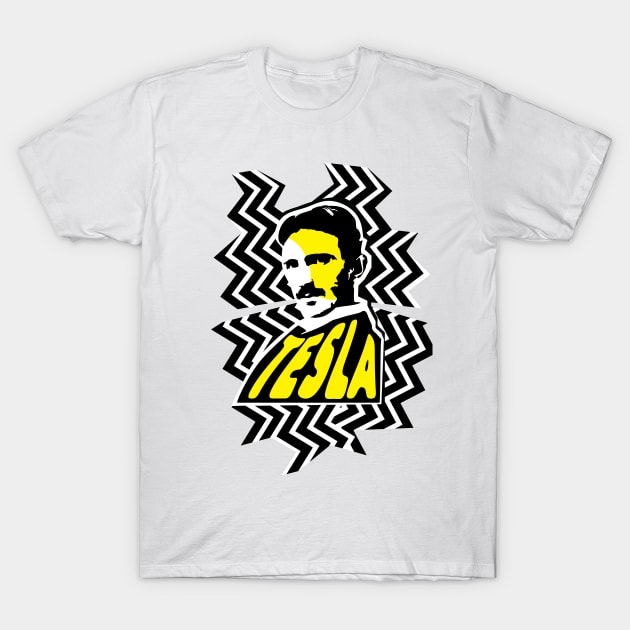 Nikola Tesla Stripes T-Shirt by fuseleven